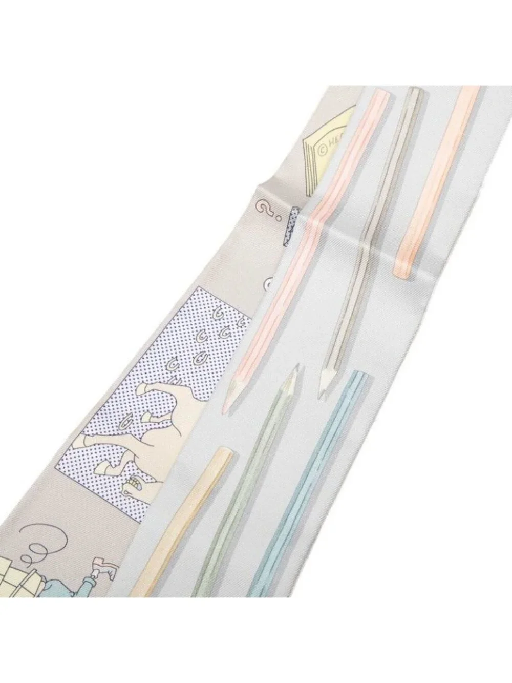 Hermes Twilly a Vos Crayons Now Get Out Your Colored Pencils Scarf Gray